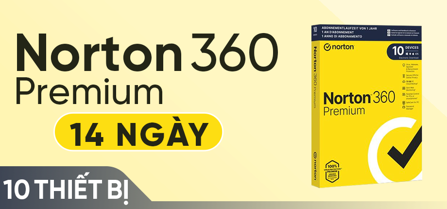 Norton 360 Premium (14 ngày / 10 PC) - Tài khoản tạo sẵn